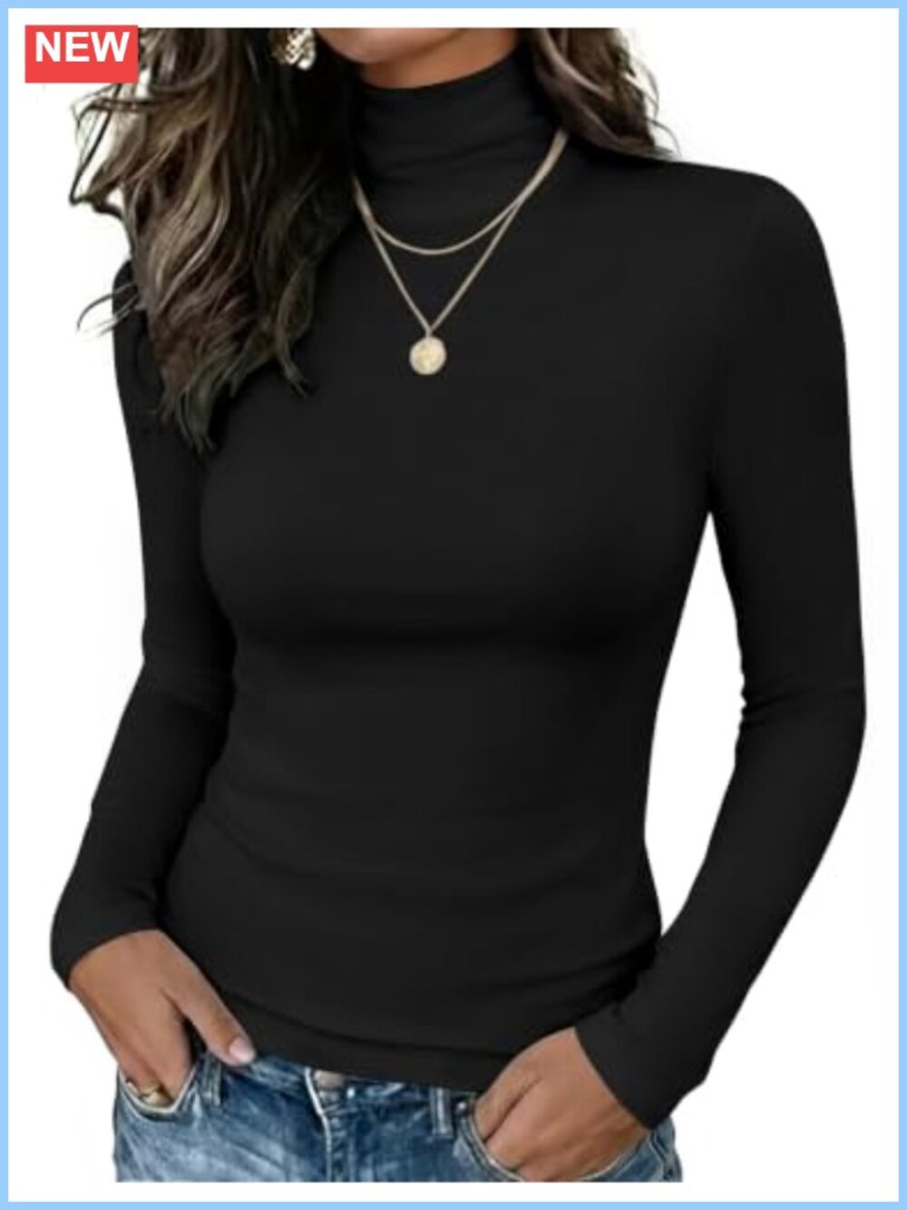 Fleece Lined Thermal Mock Neck Long Sleeve Top Slim Fit Base Layer